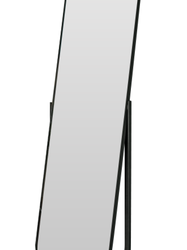 Дизайнерское напольное зеркало Glass Memory Charm в металлической раме черного цвета